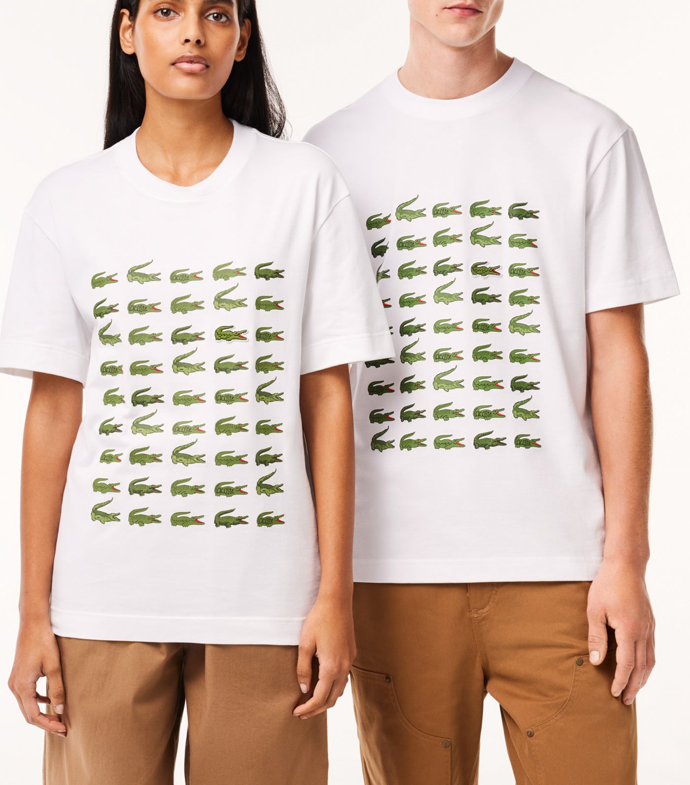 Cotton Crocodile Print T-Shirt White