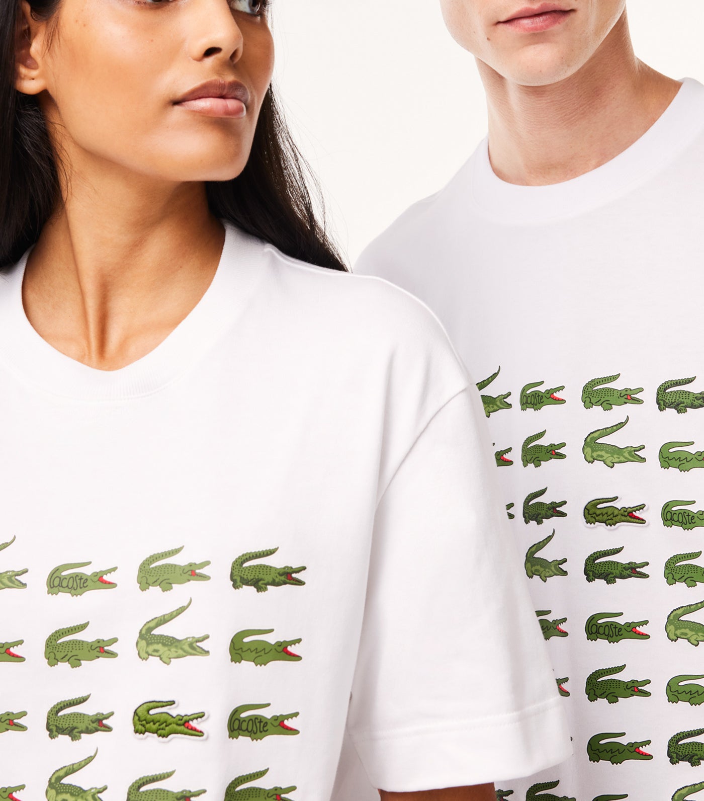 Cotton Crocodile Print T-Shirt White