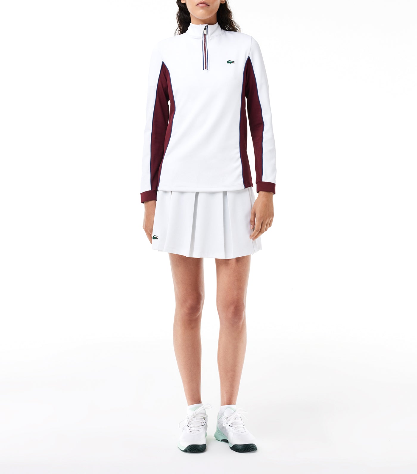 Piqué Tennis Skirt with Integrated Shorts White