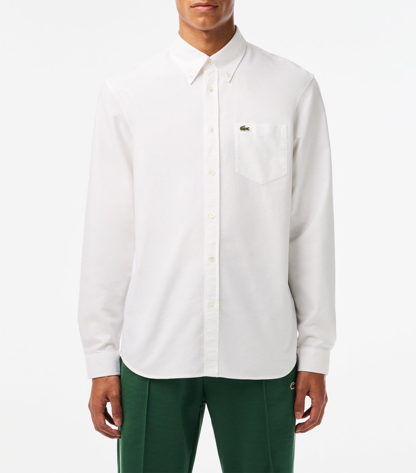 Long Sleeved Oxford Cotton Shirt White