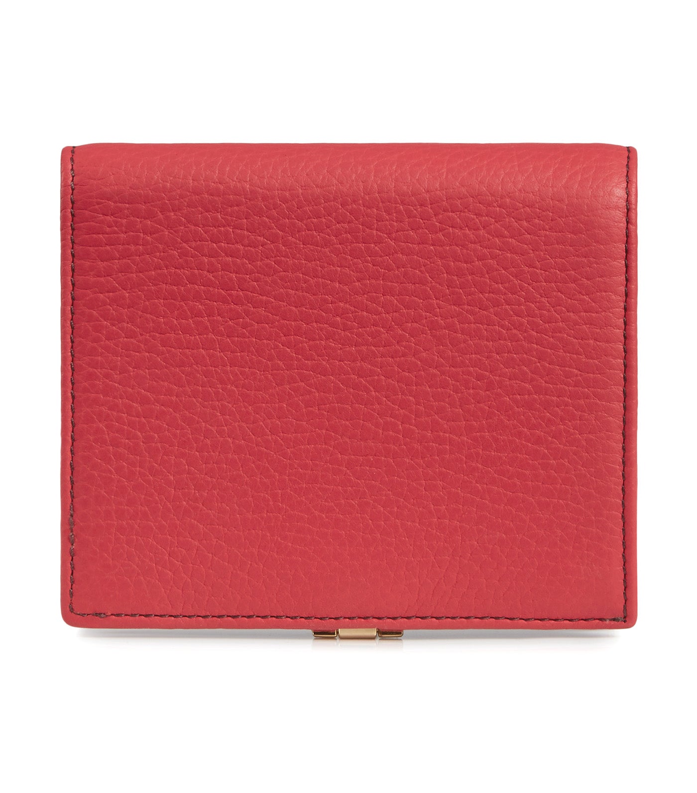 Crescent Wallet Raspberry Red with Burgundy Stitch