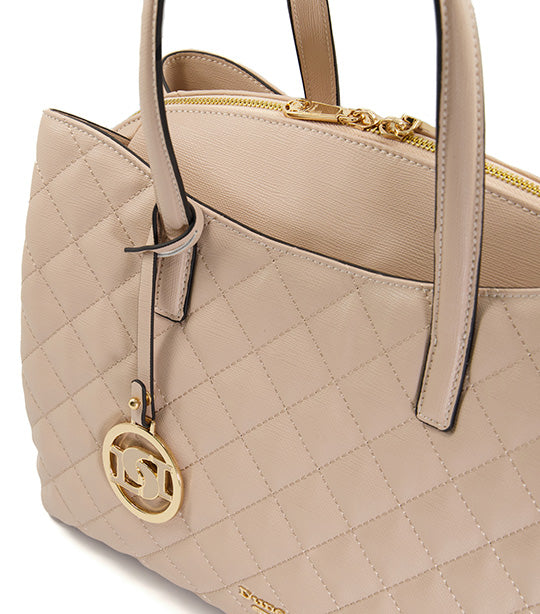Dignify Large Quilted Tote Bag Nude