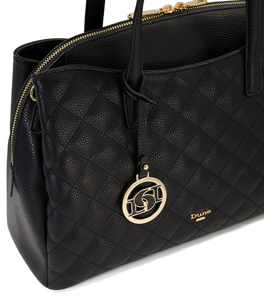 Dignify Large Quilted Tote Bag Black