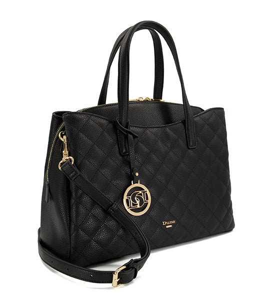 Dignify Large Quilted Tote Bag Black