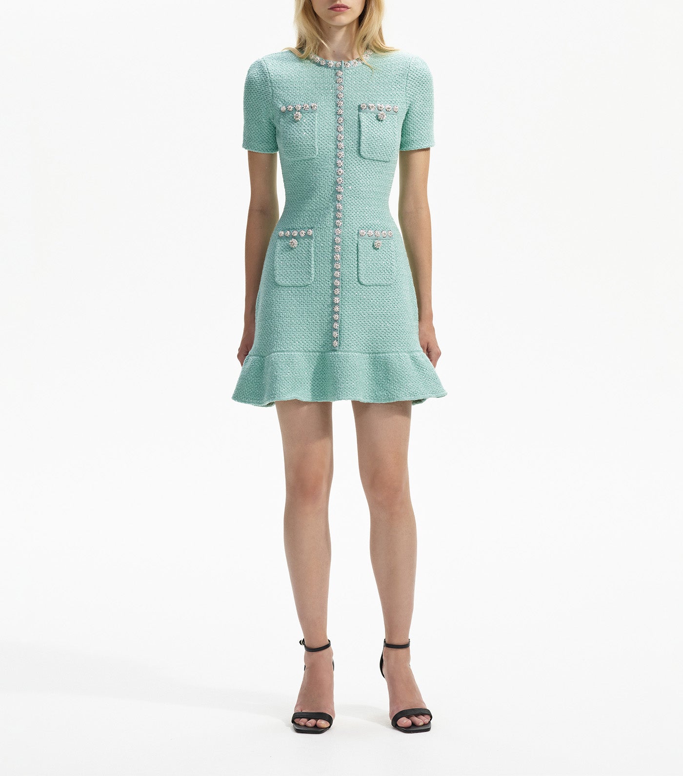 Sequin Knit Mini Dress Mint