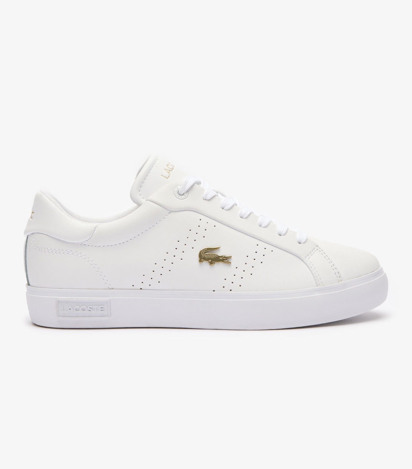 Women's Powercourt 2.0 Leather Trainers White/Gold