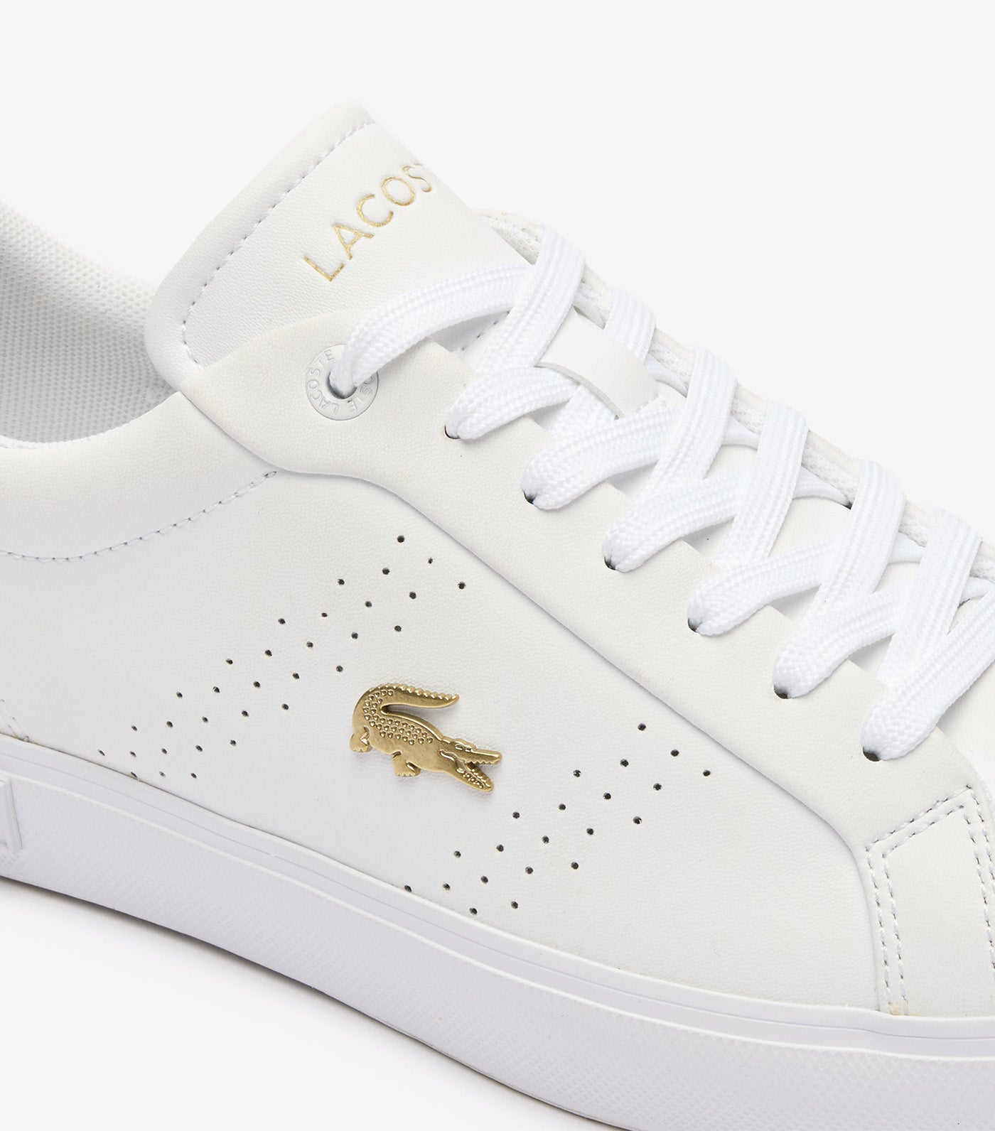 Women's Powercourt 2.0 Leather Trainers White/Gold
