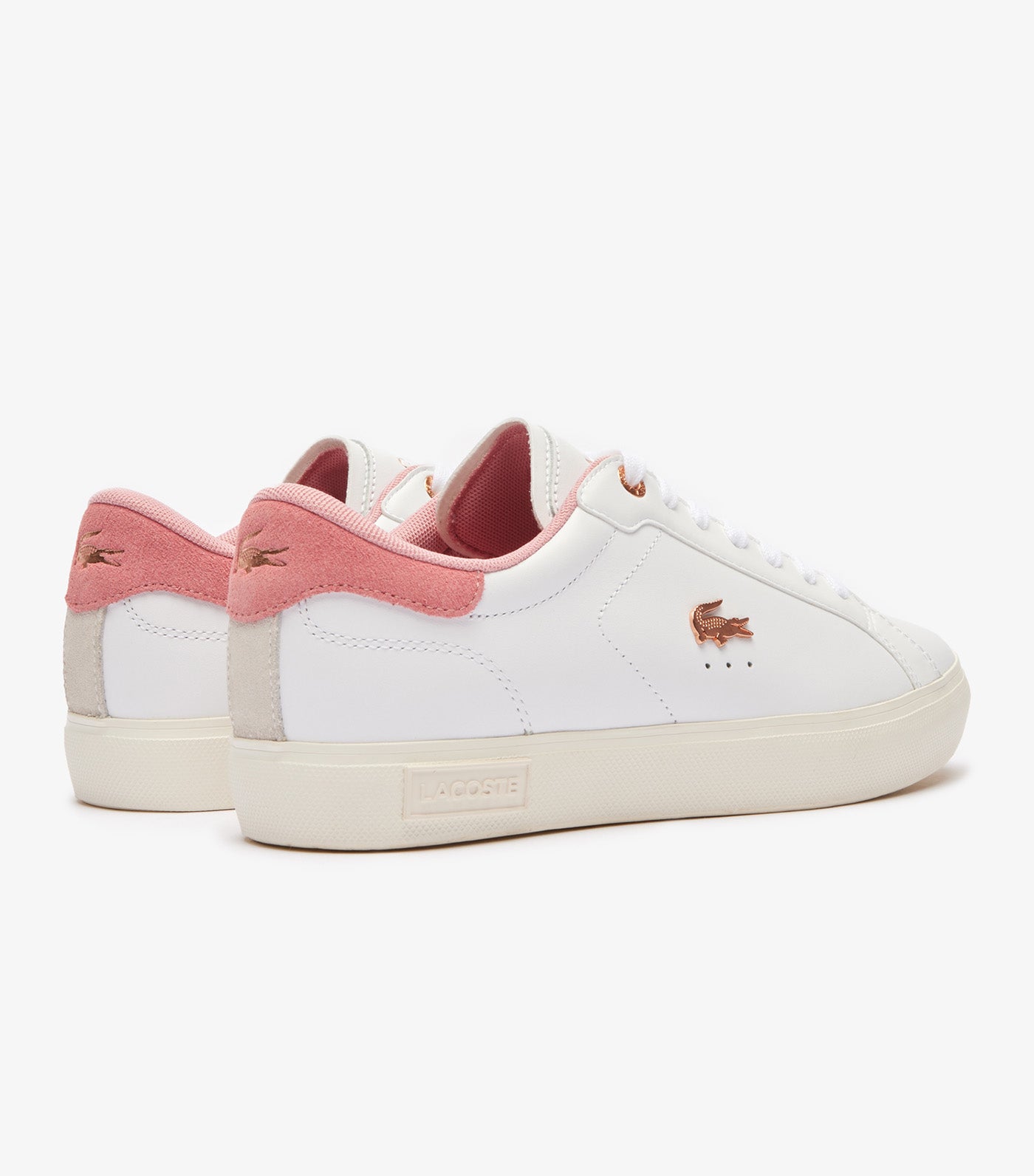Women's Powercourt Leather Trainers White/Light Pink