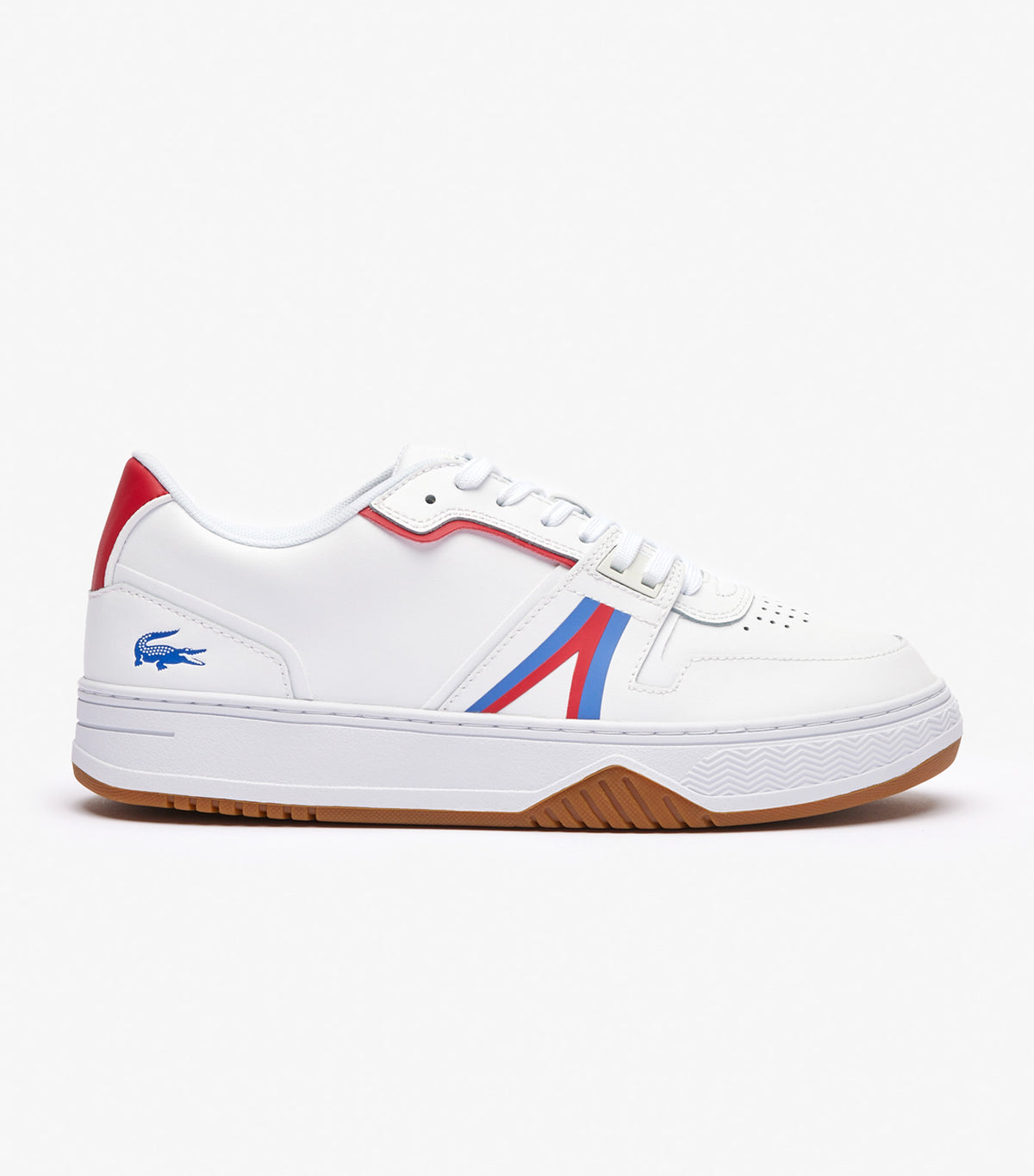 Lacoste Men's L001 Leather Logo Trainers White/Red/Blue | Rustan's