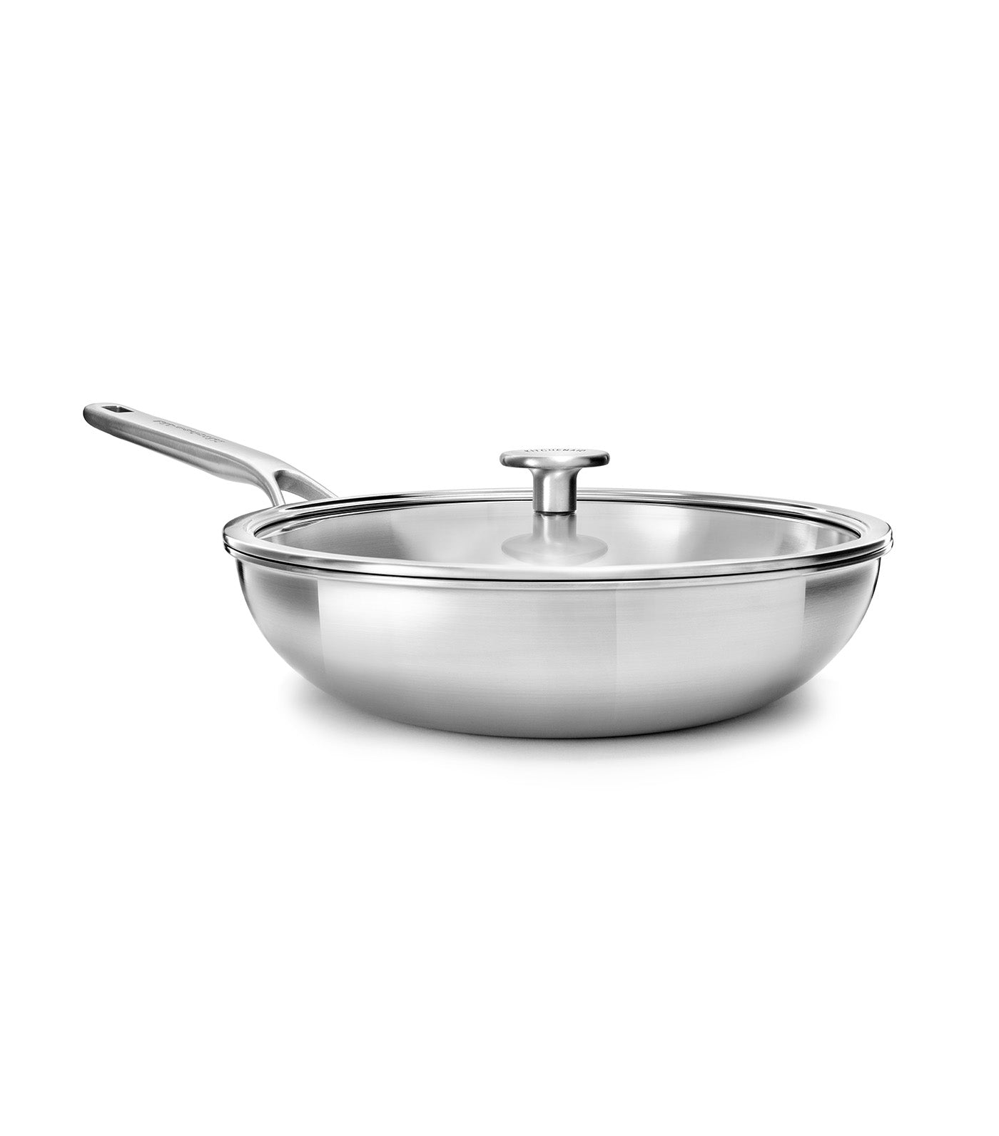 KitchenAid Multiply Tri-Ply Covered Wok Pan Uncoated - 28cm