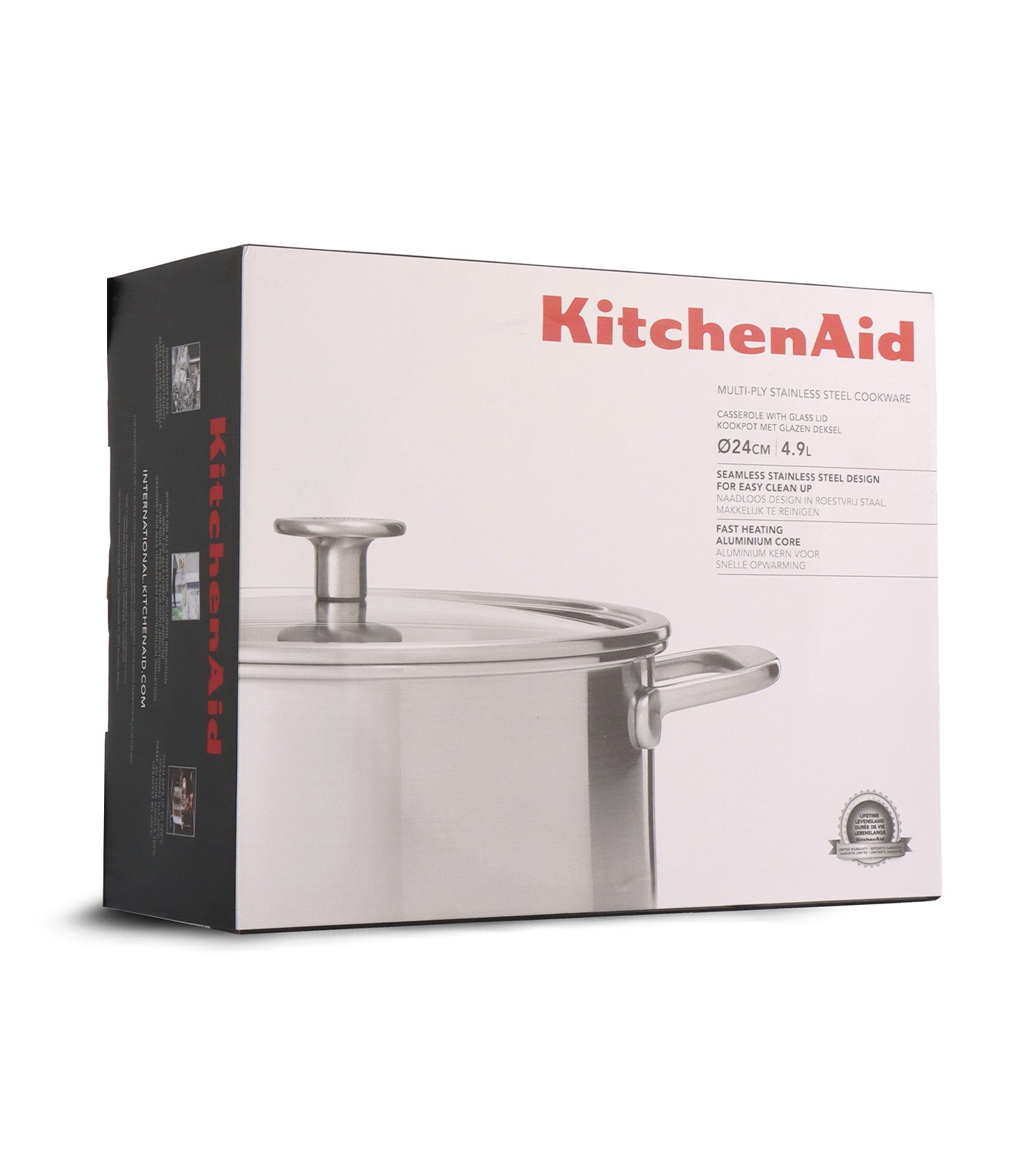 KitchenAid Multiply Tri-Ply Covered Casserole Uncoated - 24cm