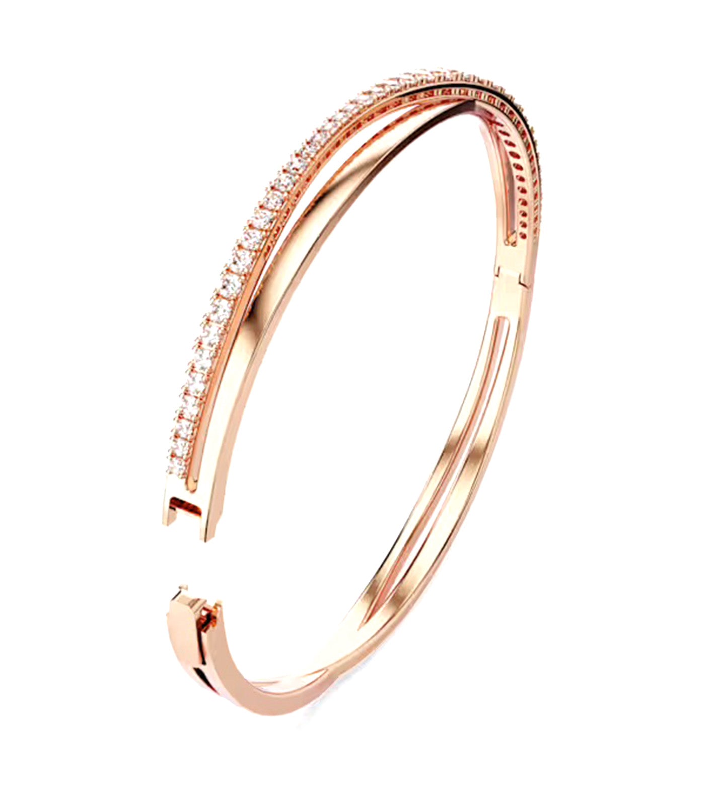 Hyperbola Bracelet White Rose Gold-Tone Plated