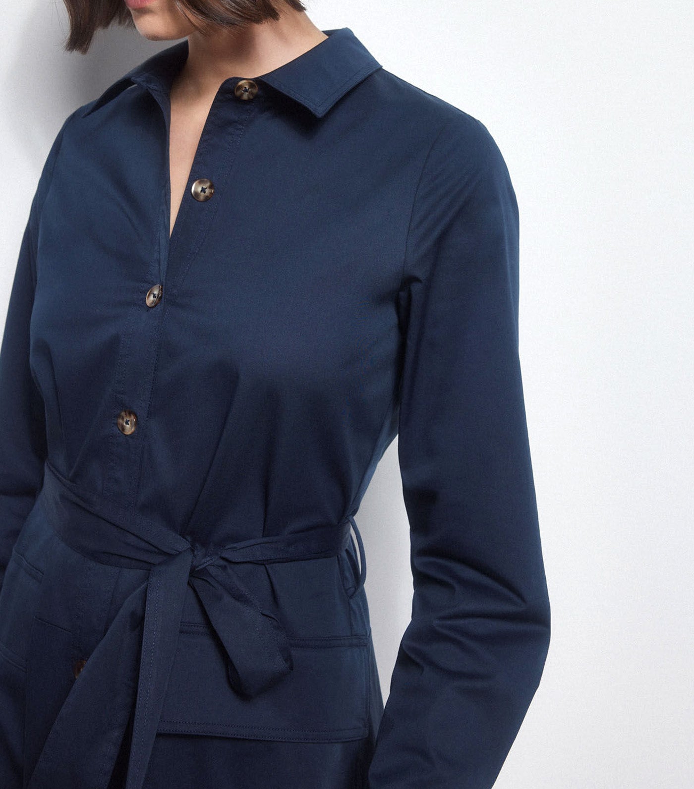 Poplin Shirt Dress Blue