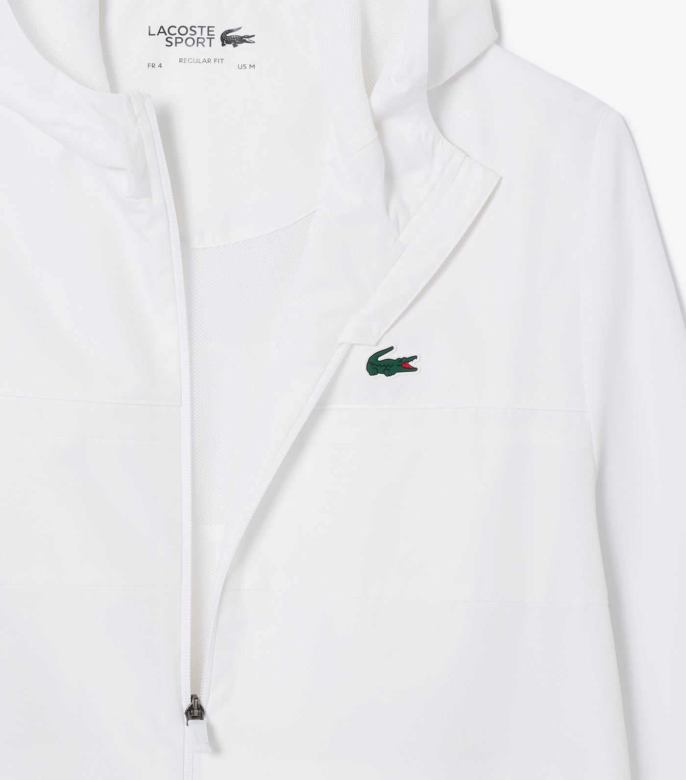 Recycled Fiber Zipped Hooded Sport Jacket White/White-White