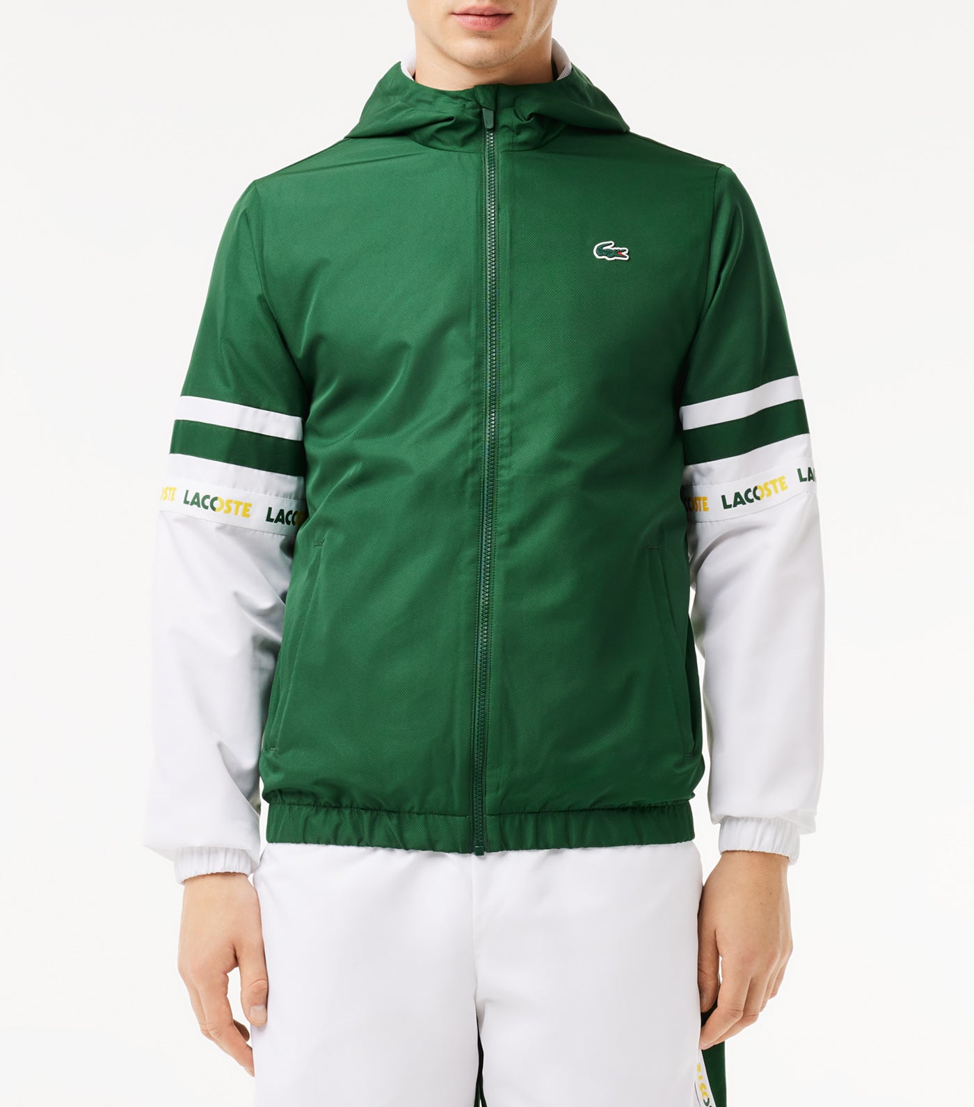 Sportsuit Logo Stripe Tennis Track Jacket Green/White