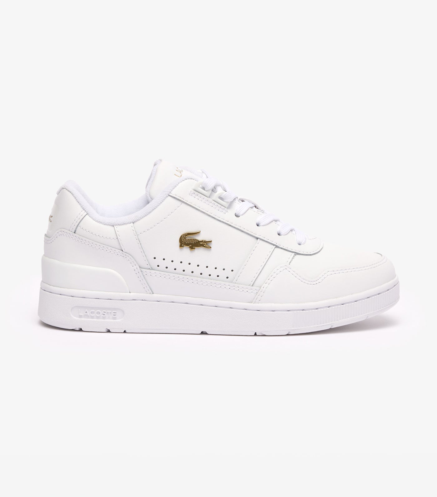 Women's T-Clip Leather Trainers  White/Gold