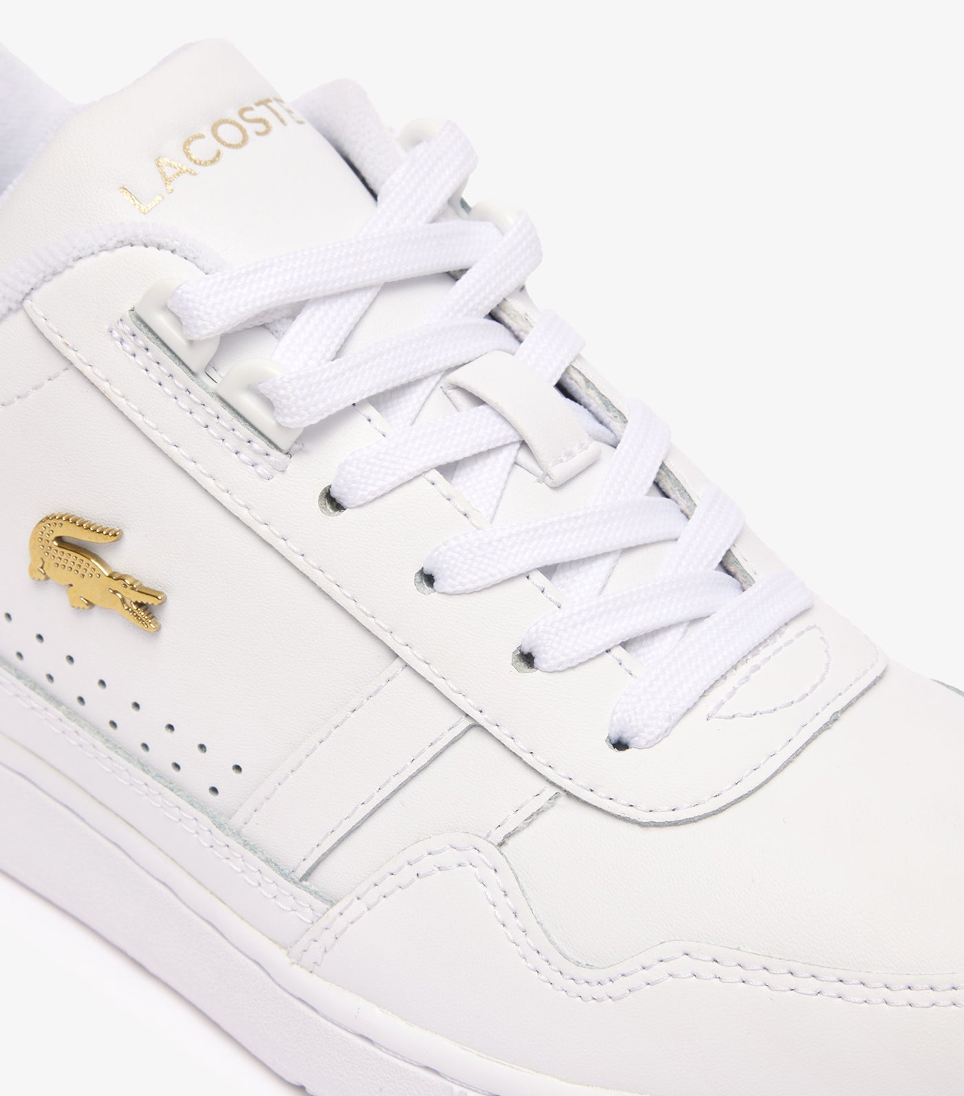 Women's T-Clip Leather Trainers  White/Gold