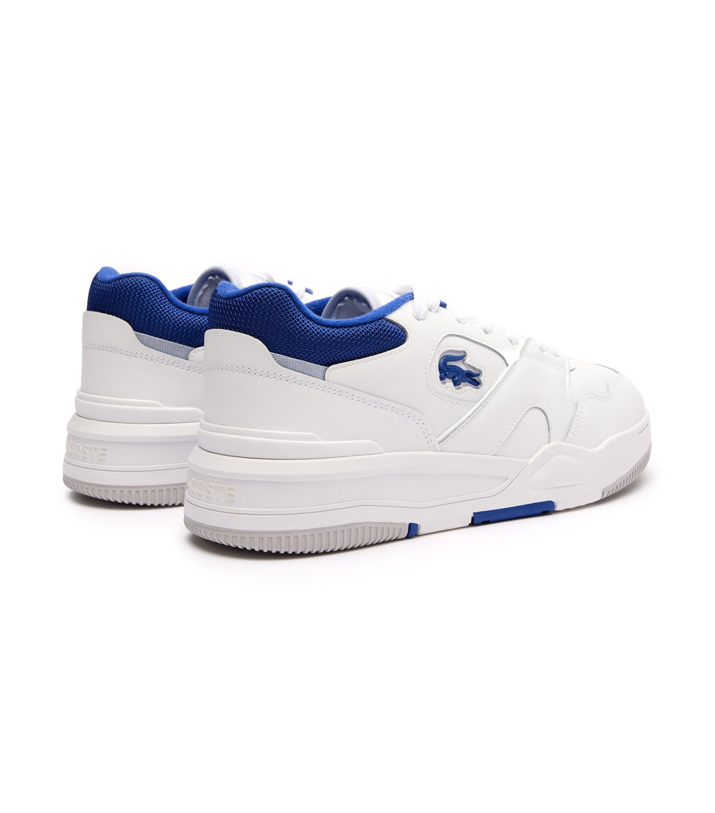 Men's Lineshot Contrasted Collar Leather Trainers  White/Blue