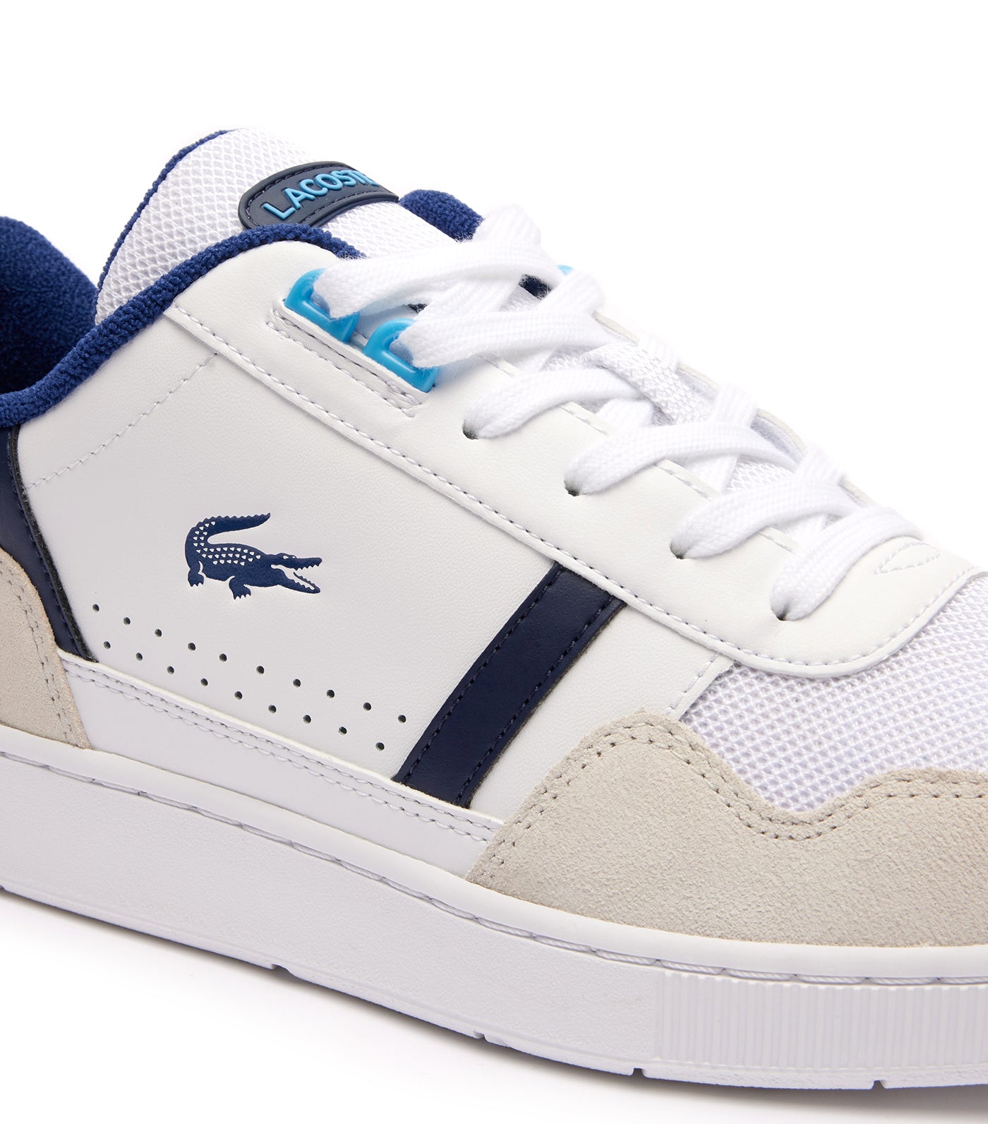 Men's T-Clip Contrasted Leather Trainers  White/Blue