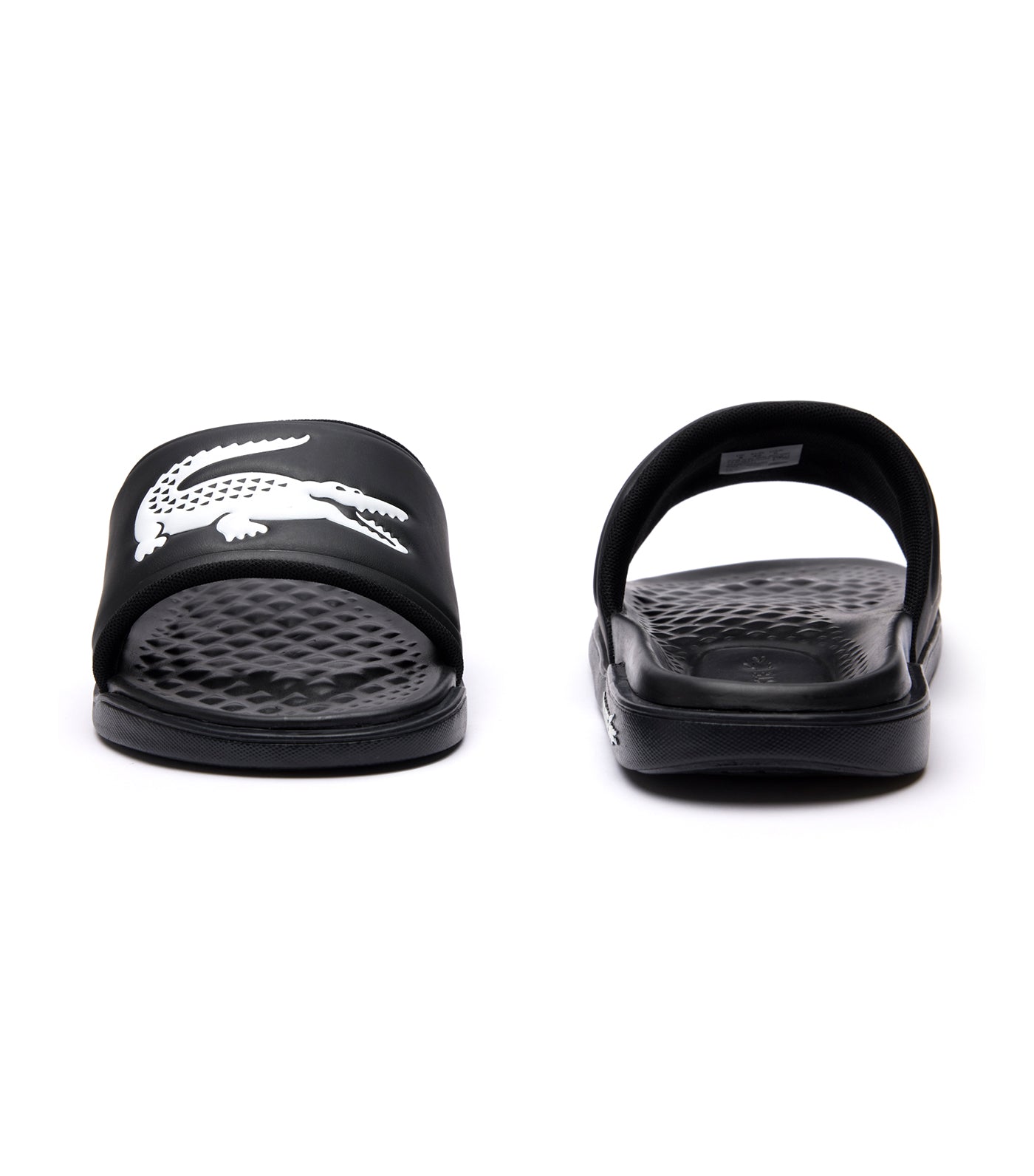 Men's Croco Dualiste Synthetic Logo Strap Slides Black/White