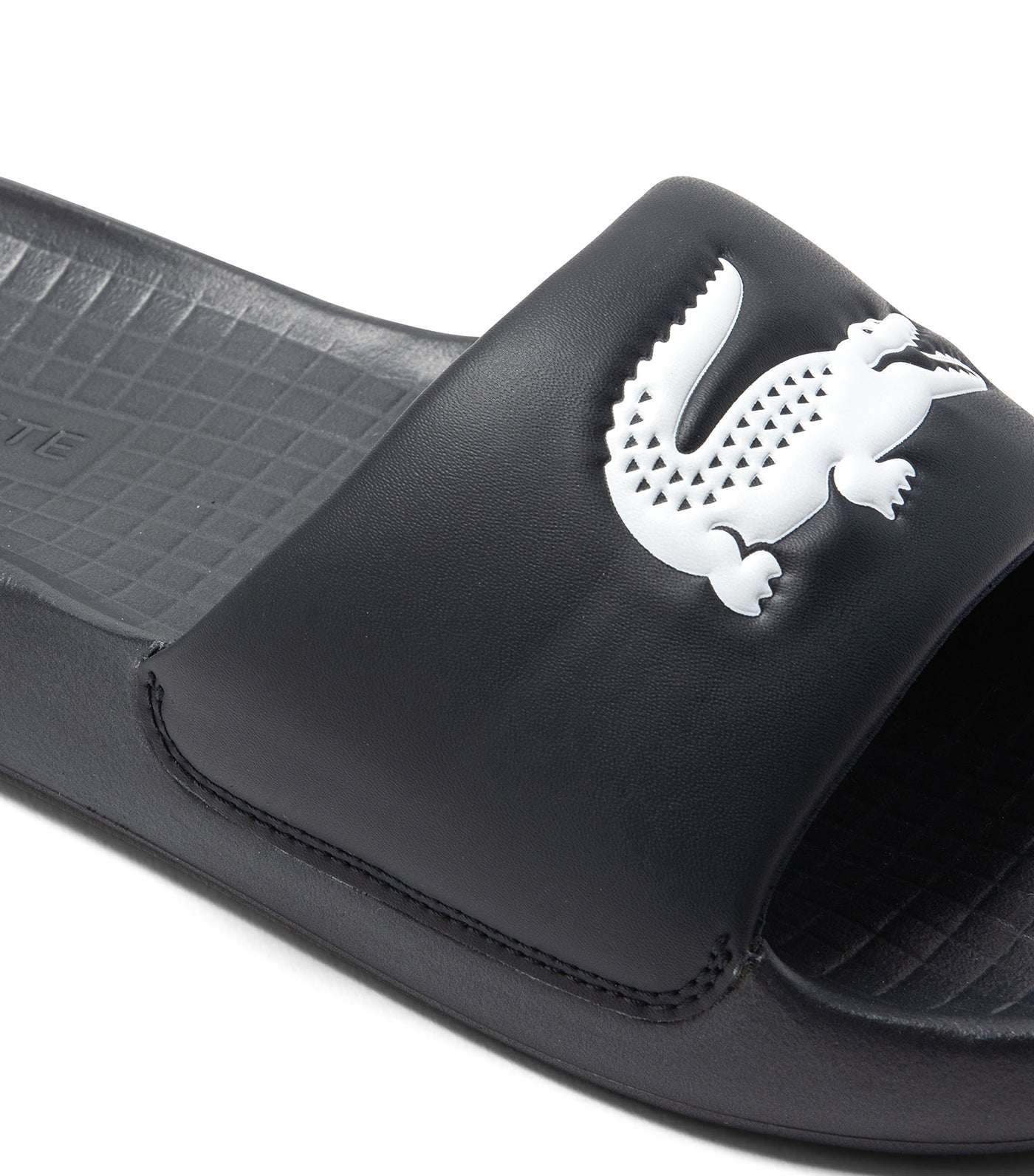 Men's Lacoste Croco 1.0 Synthetic Slides Navy/White