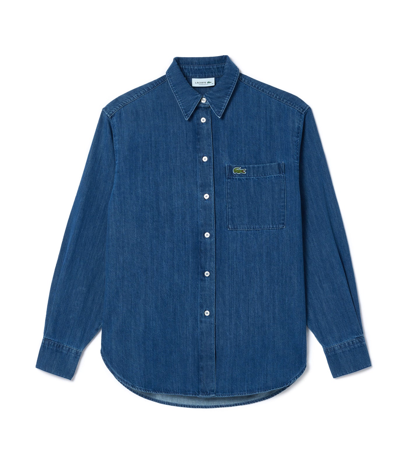 Women's Lacoste Cotton Denim Shirt Medium Blue