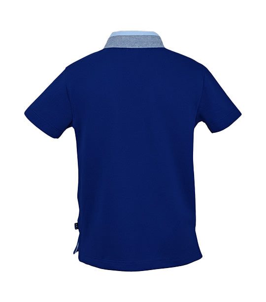 Barret Boys Polo Pique Shirt with Blended Fabric on Collar and Pocket Front