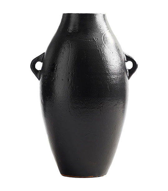 Artisan Handcrafted Terracotta Vase - Black