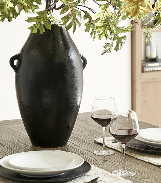Artisan Handcrafted Terracotta Vase - Black