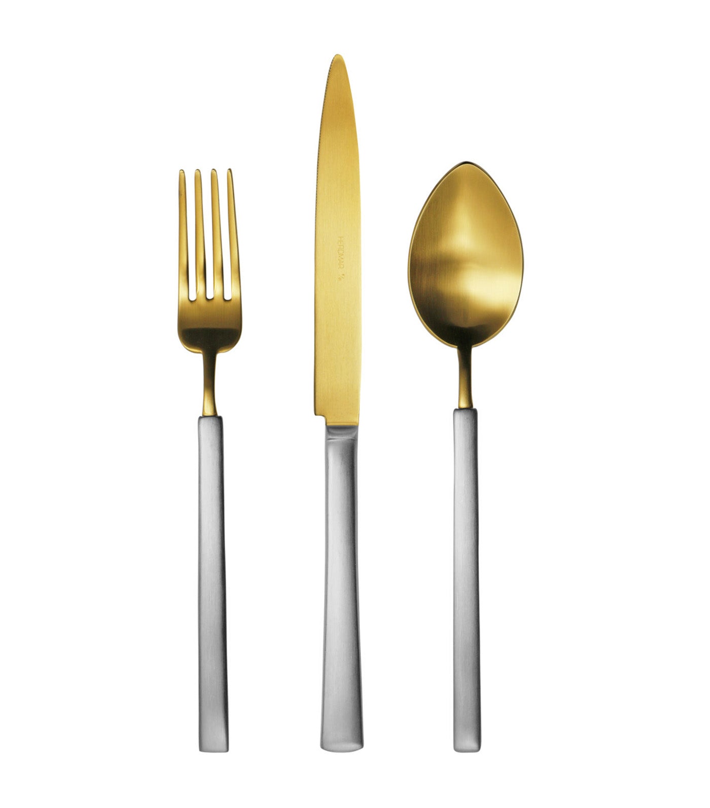 Vintage Flatware Set in Wooden Canteen Box Matte Gold PVD