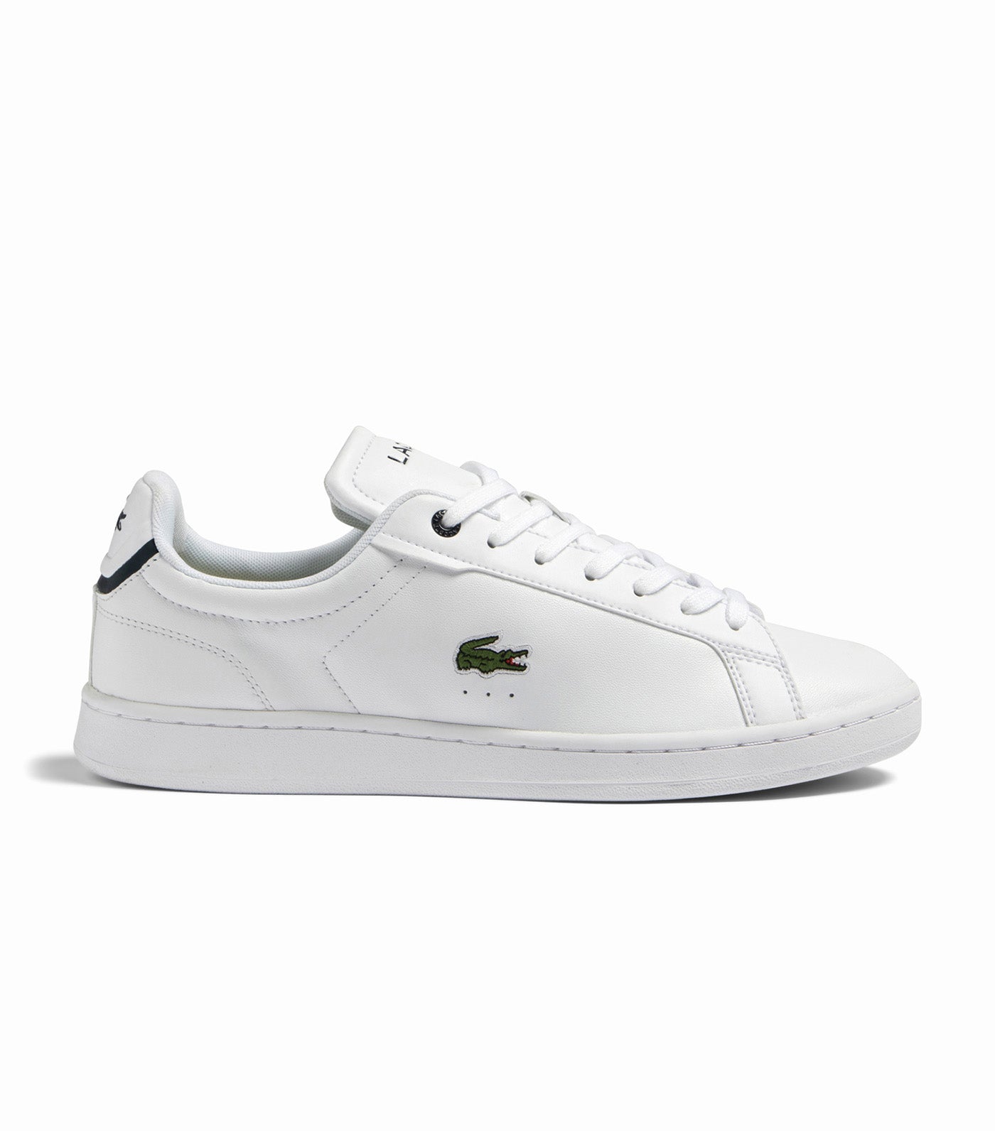 Men's Lacoste Carnaby Pro BL Leather Tonal Sneakers White/Navy