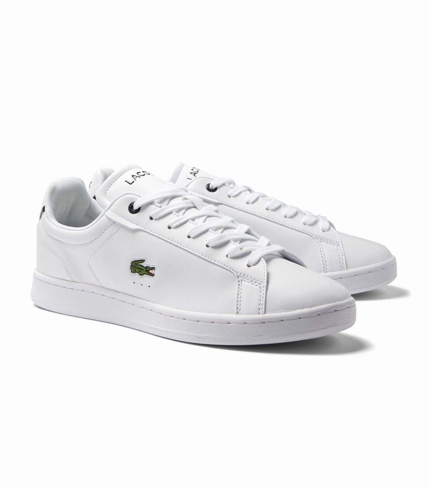 Men's Lacoste Carnaby Pro BL Leather Tonal Sneakers White/Navy
