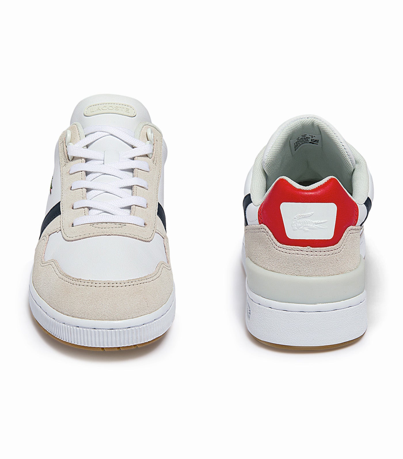 Men's T-Clip Tricolour Leather and Suede Trainers White/Navy/Red