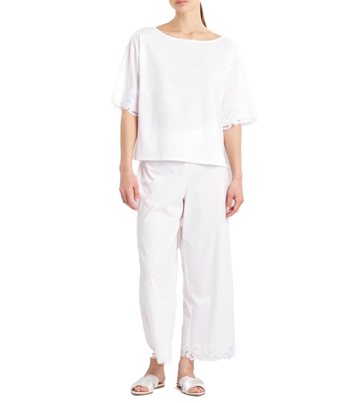 Bliss Harmony Lace Applique T-Shirt White
