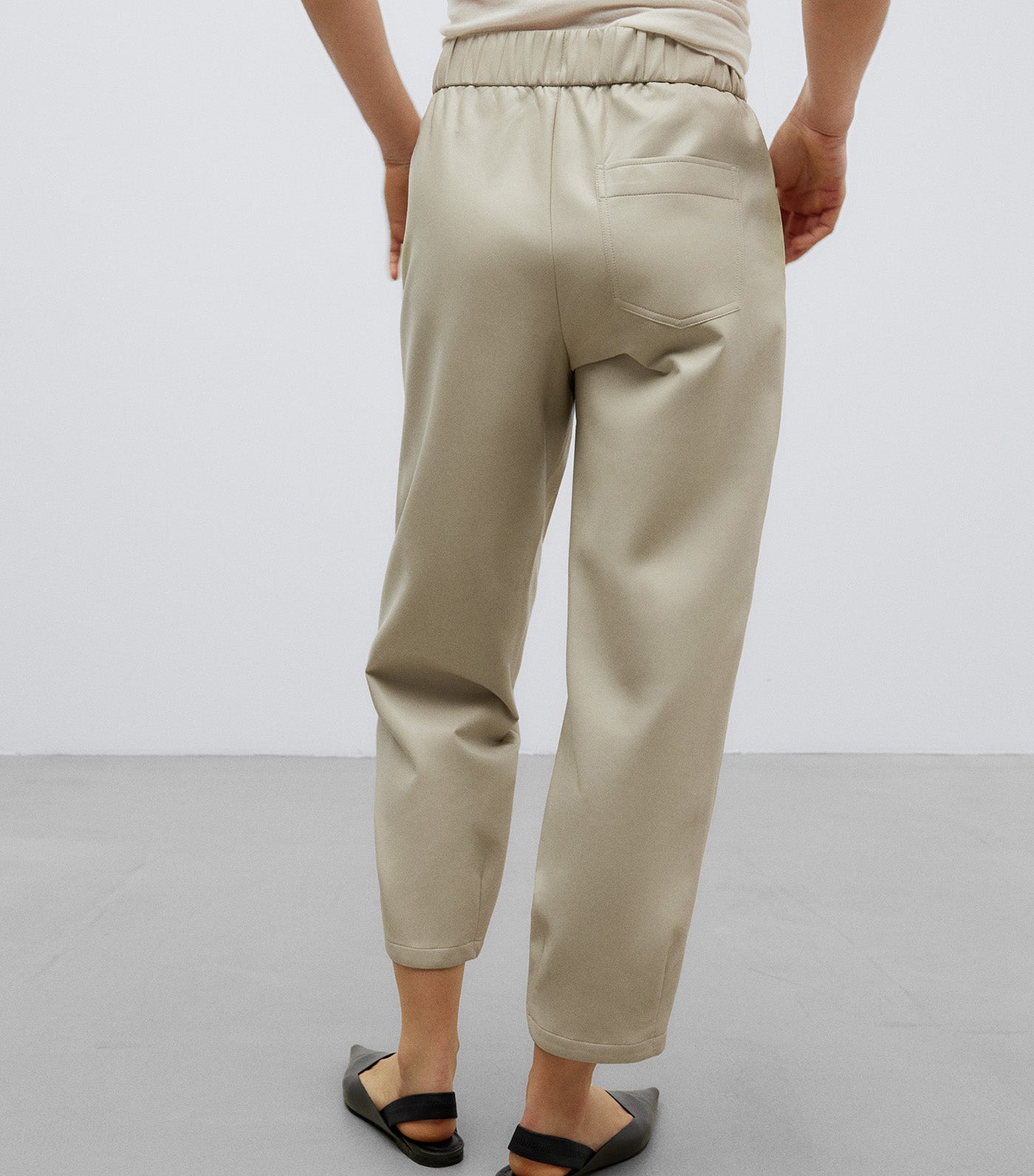 Non-Leather Leather Jogger Taupe