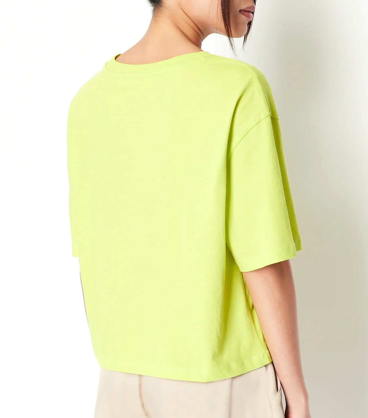 Cropped Fit Jersey Cotton Crew Neck T-Shirt
