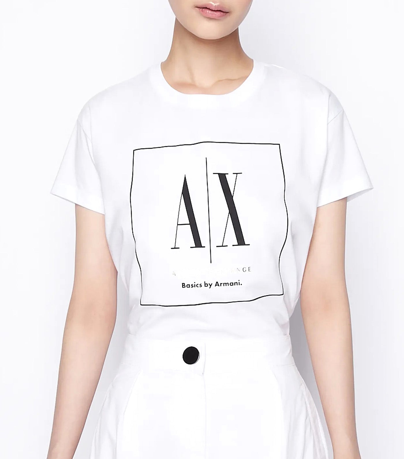 Basics By Armani Boyfriend Fit Organic Jersey Cotton T-Shirt