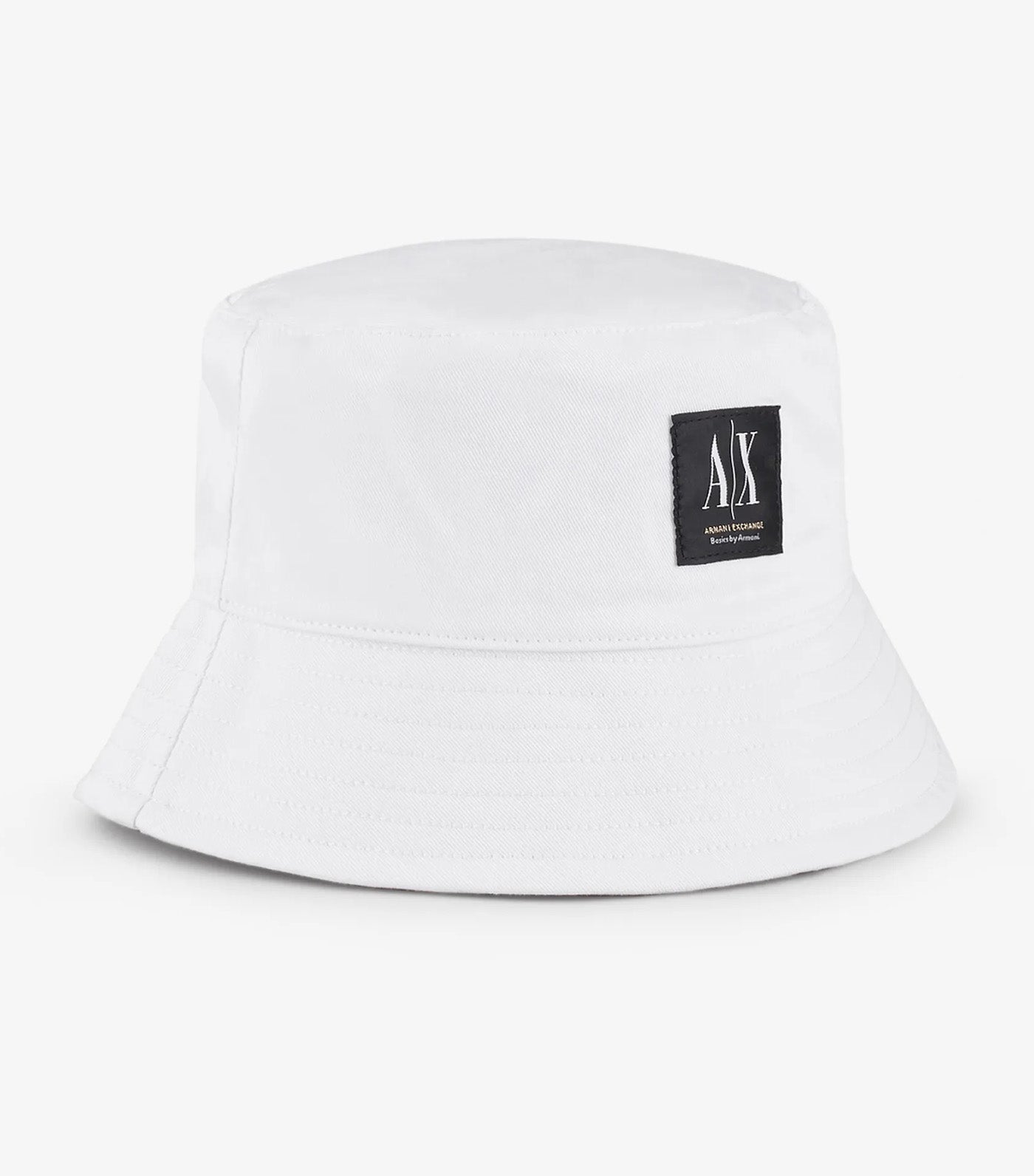 Basics by Armani Organic Cotton Twill Bucket Hat Bianco