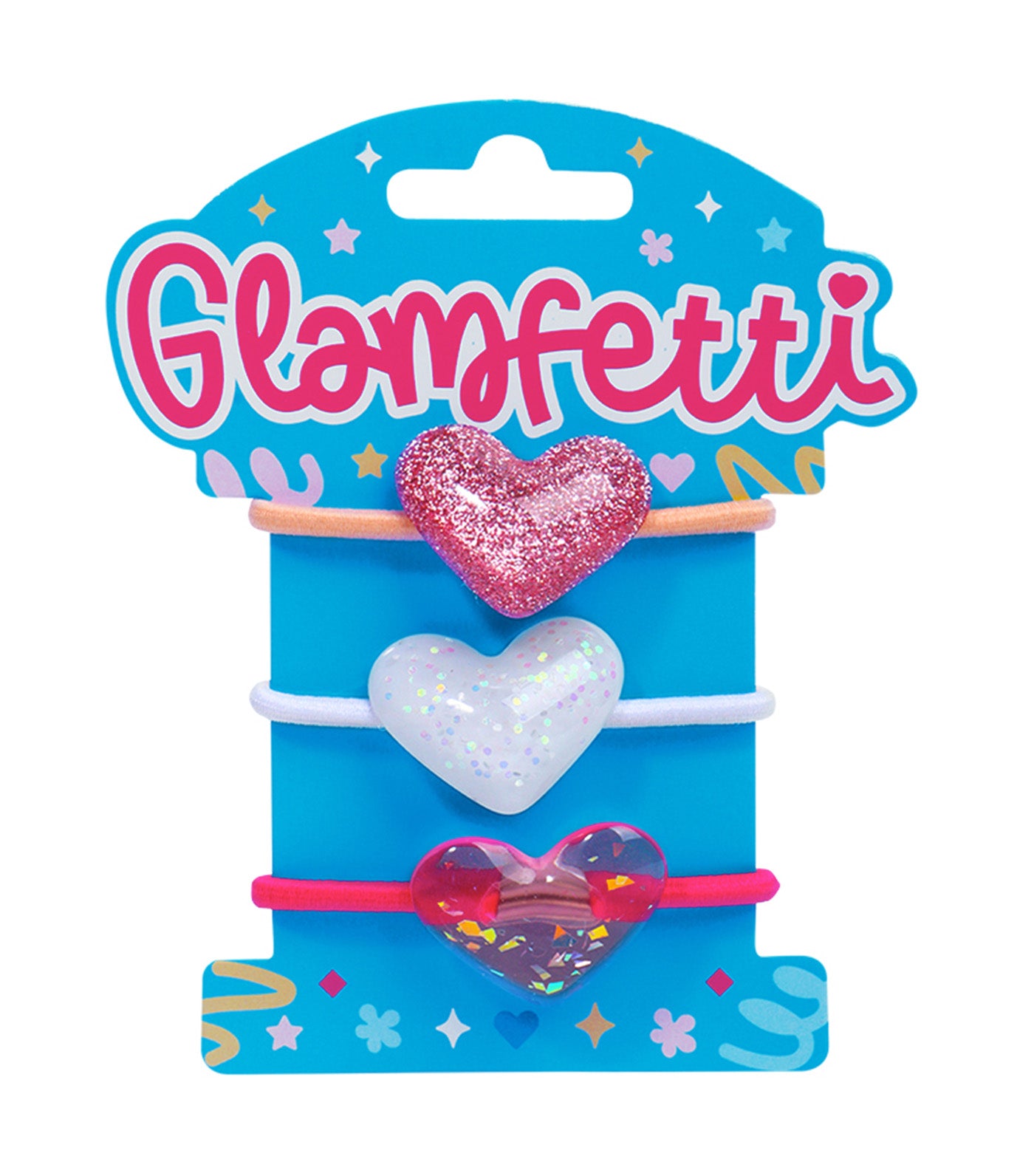 Jelly Heart Hair Tie 3-Piece Set