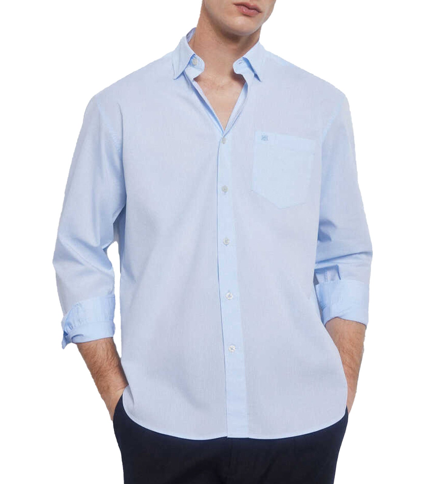 Smooth Structured Shirt Blue