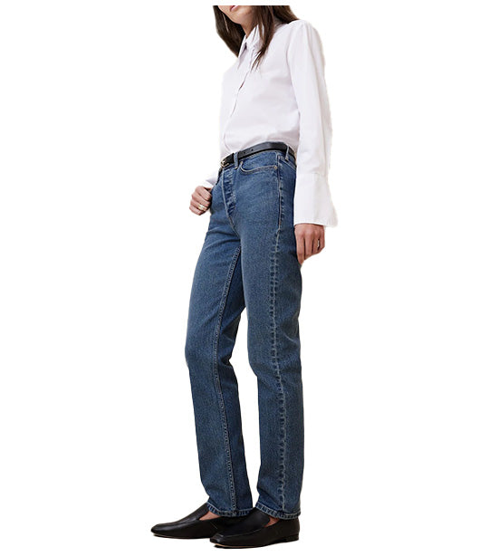 High-Rise Straight Jeans Blue