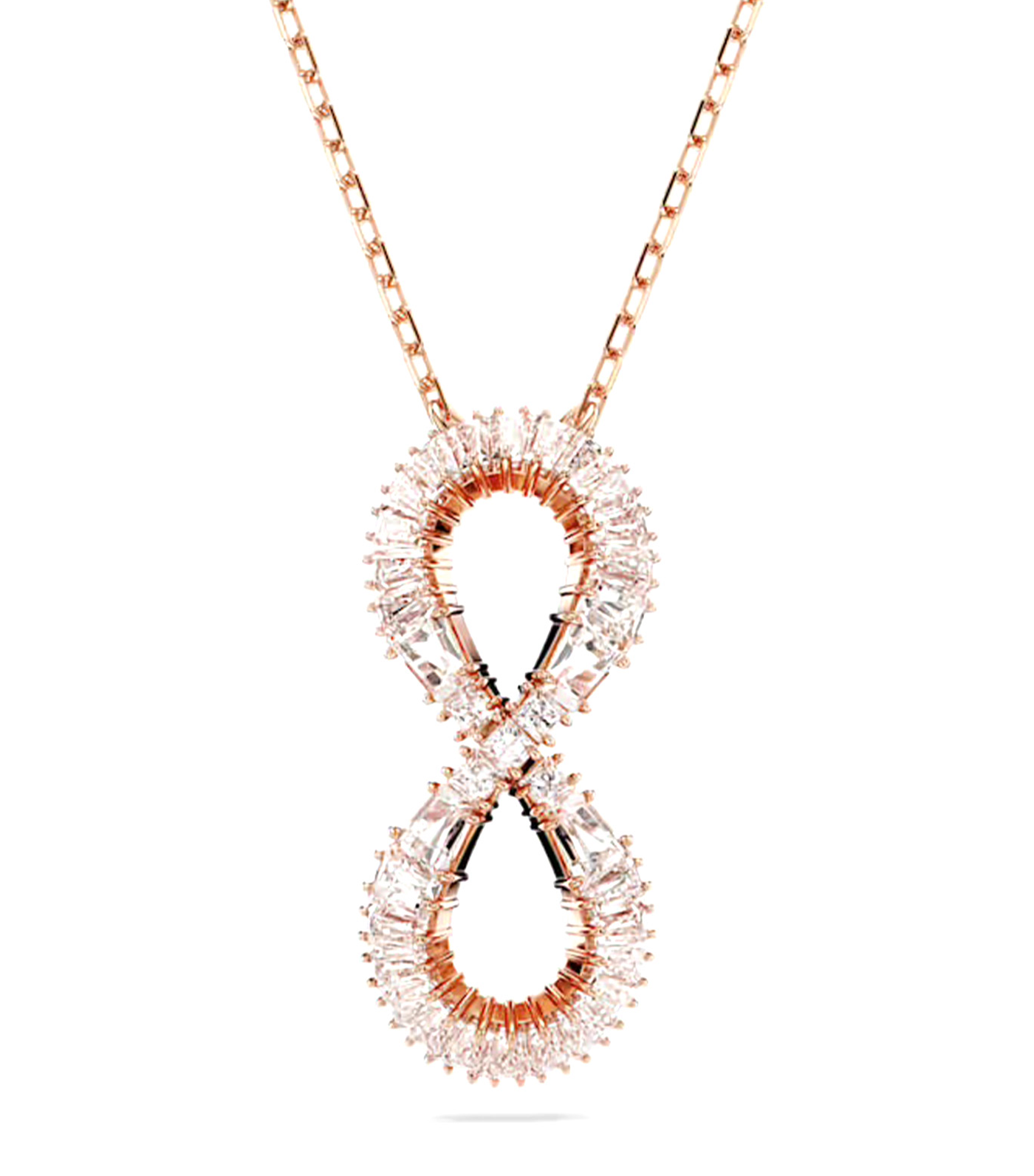 Hyperbola Pendant Infinity, White, Rose Gold-Tone Plated White