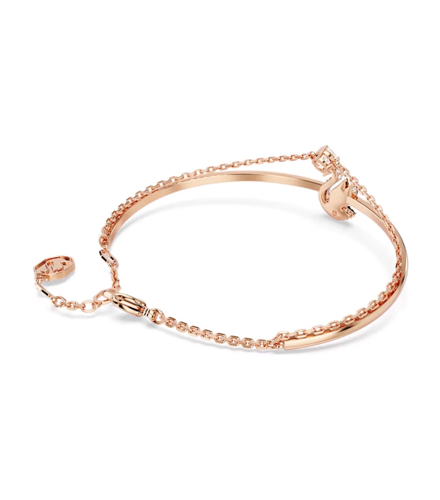 Swan Bangle Black Rose Gold-Tone Plated