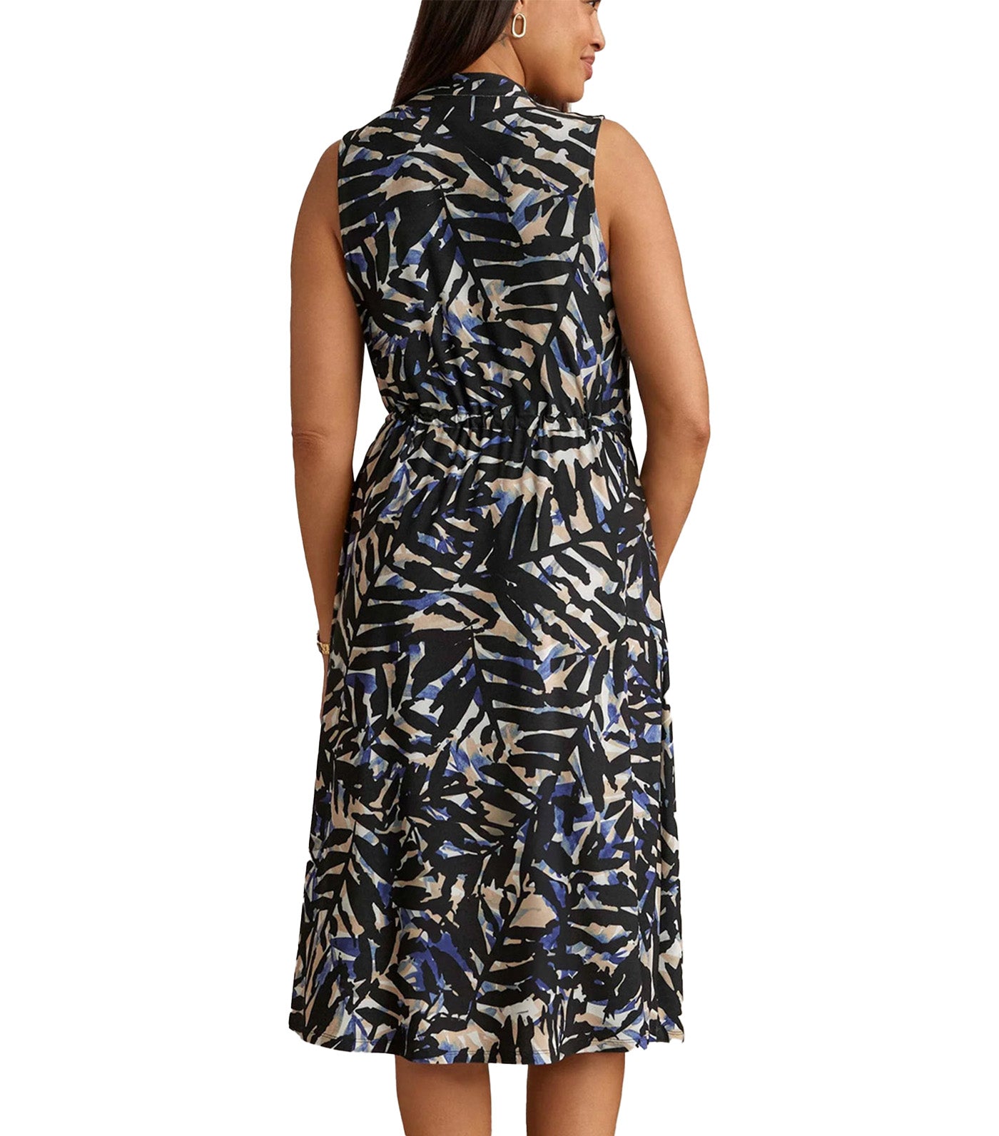 Jenna Drawstring Dress Blu Jay/Anne Black Multi