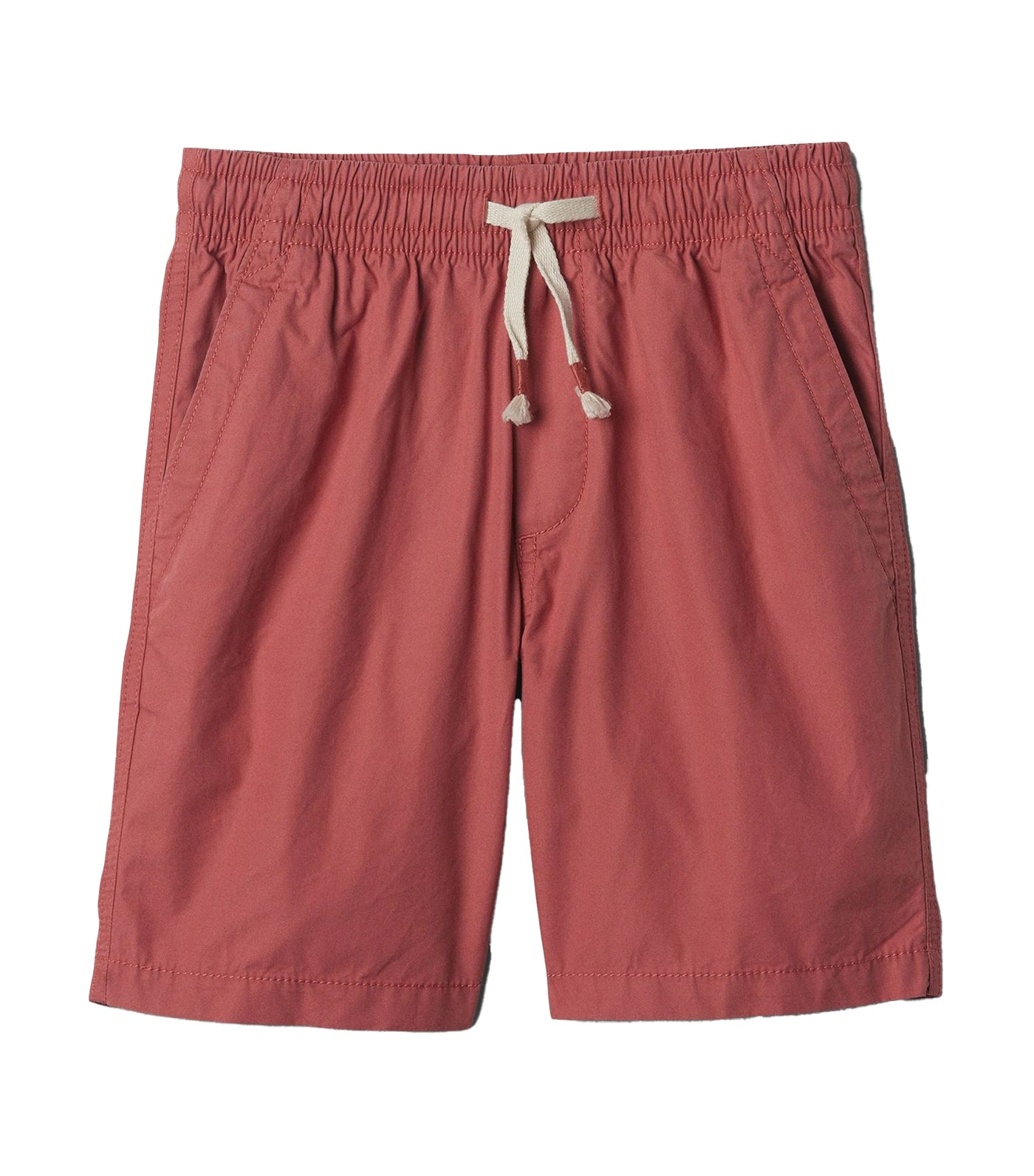 Kids Poplin Pull-On Shorts with Washwell Earthenware Red V2