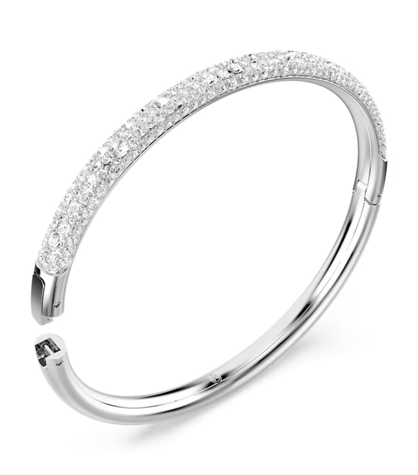 Meteora Bangle Snow Pavé White Rhodium Plated