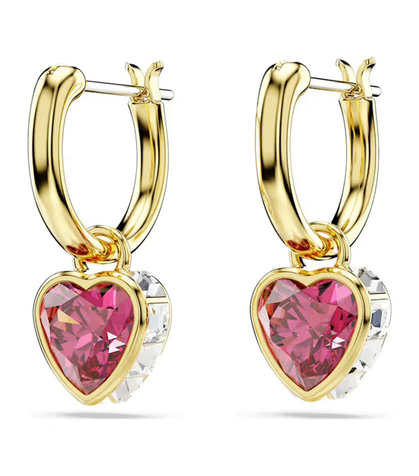 Chroma Drop Earrings Heart, Red, Gold-Tone Plated