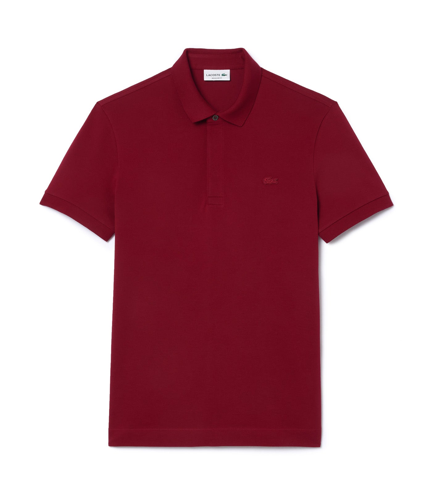Men's Lacoste Paris Polo Shirt Regular Fit Stretch Cotton Piqué Bordeaux