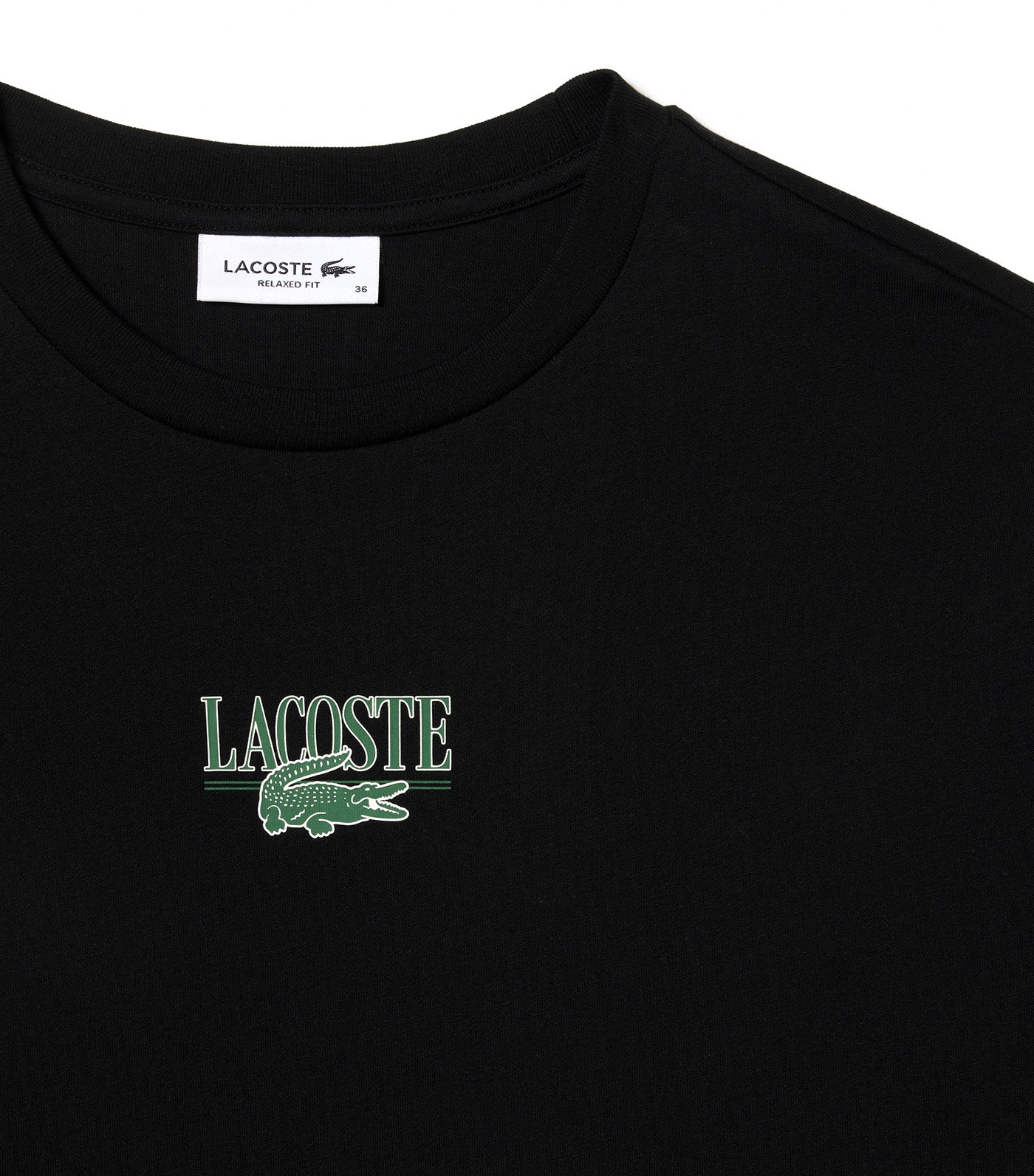 Lacoste Print Cotton Jersey T-Shirt Black