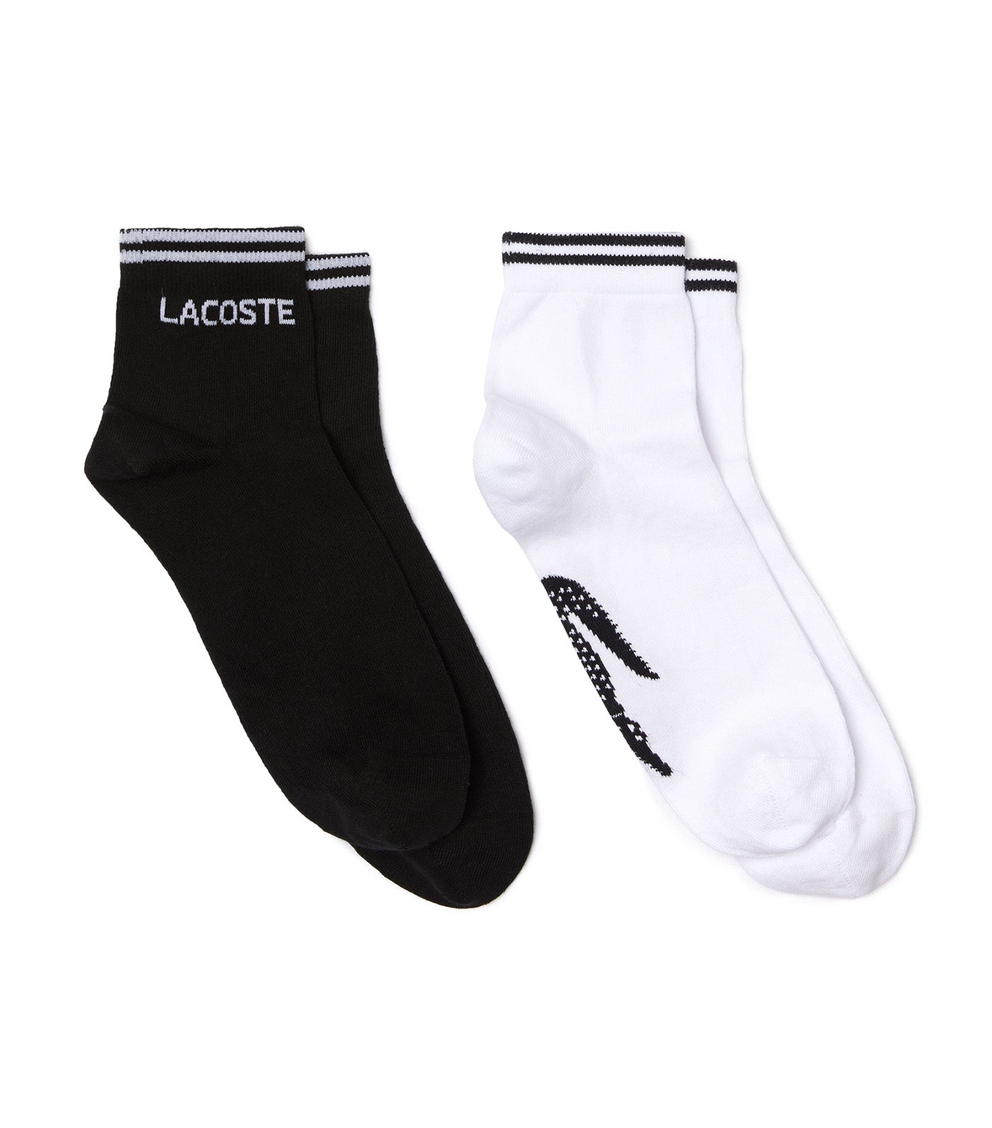 Men’s Lacoste SPORT Low Cotton Sock 2-Pack Black/White